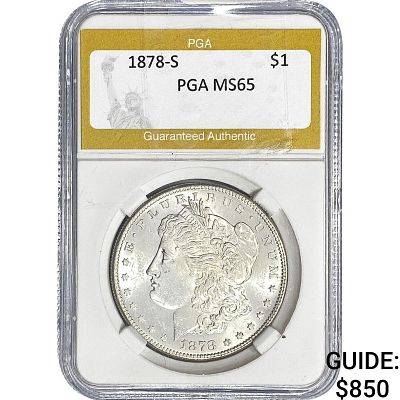 1878-S Morgan Silver Dollar PGA MS65