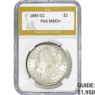 1885-CC Morgan Silver Dollar PGA MS63+