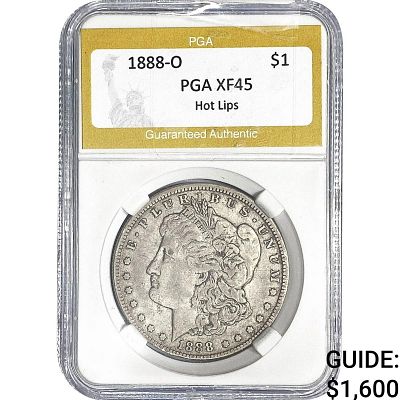 1888-O Morgan Silver Dollar PGA XF45 Hot Lips
