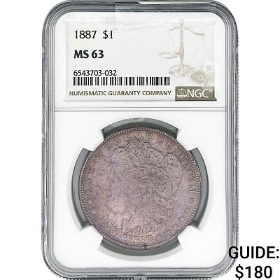 1887 Morgan Silver Dollar NGC MS63