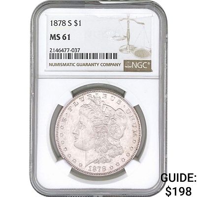 1878-S Morgan Silver Dollar NGC MS61