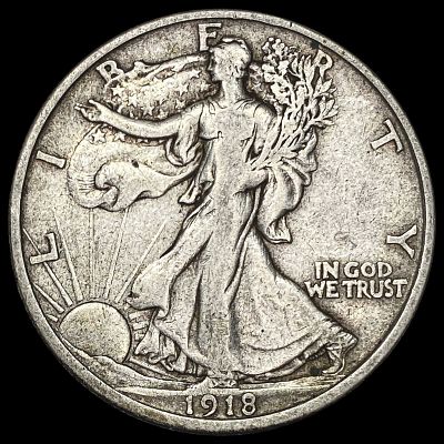 1918-D Walking Liberty Half Dollar LIGHTLY CIRCULATED. 1918-D Walking Liberty Half Dollar 