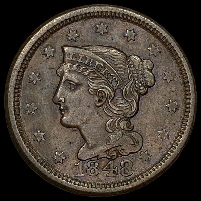 1848 Braided Hair Large Cent CLOSELY UNCIRCULATED. 1848 Braided Hair Large Cent CLOSELY UNCIRCULATED