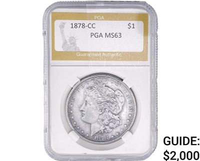 1878-CC Morgan Silver Dollar PGA MS63