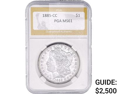 1885-CC Morgan Silver Dollar PGA MS61