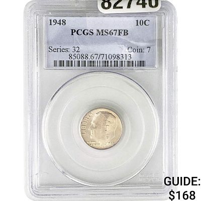 1948 Roosevelt Dime PCGS MS67 FB