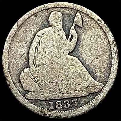 1837 Silver Seated Liberty Half Dime No Stars NICELY CIRCULATED