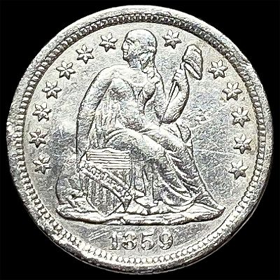 1859-O Silver Seated Liberty Dime CLOSELY UNCIRCULATED