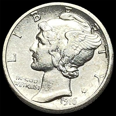 1916-S Silver Mercury Dime UNCIRCULATED
