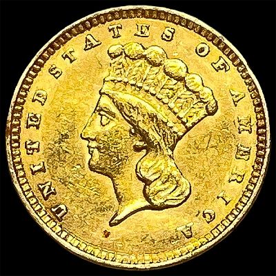 1857 Gold $1 Indian Head Type 3 CLOSELY UNCIRCULATED
