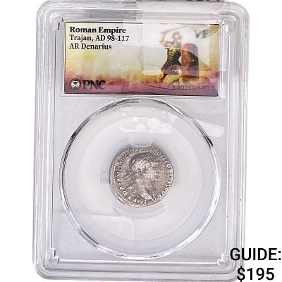 Roman Trajan, AD 98-117 AR Denarius PNC VF