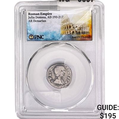 Roman Julia Domna, AD 193-217 AR Denarius PNC Genuine