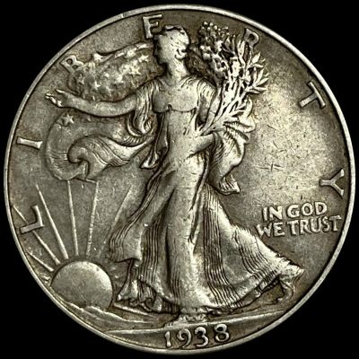 1938-D Walking Liberty Half Dollar LIGHTLY CIRC