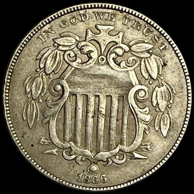 1866 Shield Nickel NEARLY UNCIRCULATED