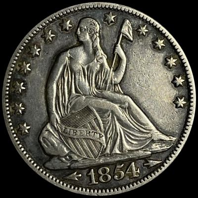 1854-O Arrows Seated Liberty Half Dollar NEAR UNC