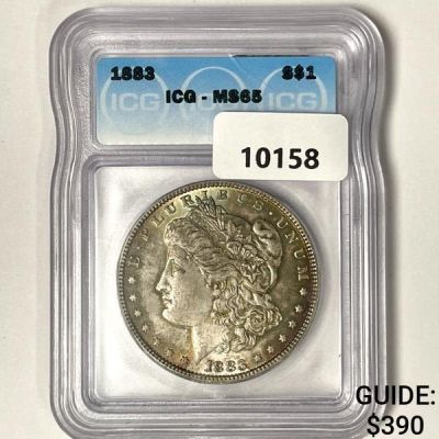 1883 Morgan Silver Dollar ICG-MS65