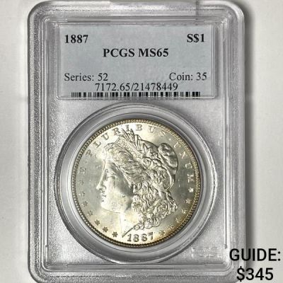 1887 Morgan Silver Dollar PCGS-MS65