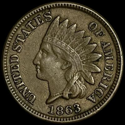 1863 Indian Head Cent CLOSELY UNCIRCULATED