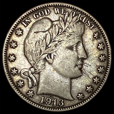 1913 Silver Barber Half Dollar HIGH GRADE