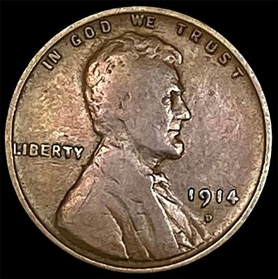 1914-D Lincoln Wheat Cent LIGHTLY CIRCULATED