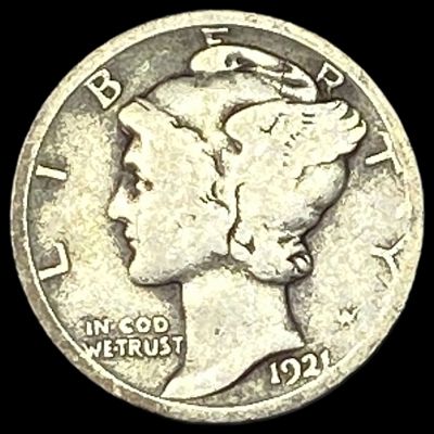 1921 Silver Mercury Dime NICELY CIRCULATED