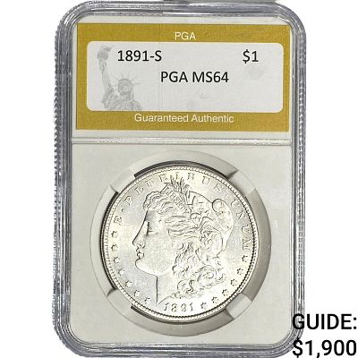 1891-S Morgan Silver Dollar PGA MS64