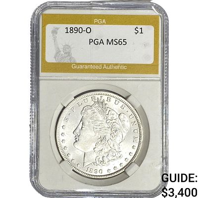 1890-O Morgan Silver Dollar PGA MS65