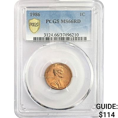 1986 Wheat Cent PCGS MS66 RD
