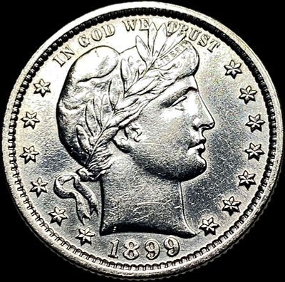 1899 Silver Barber Quarter NEARLY UNCIRCULATED