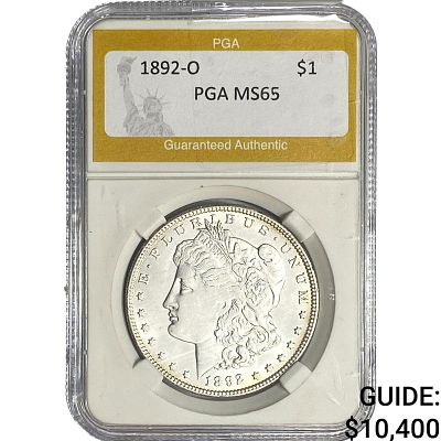 1892-O Morgan Silver Dollar PGA MS65