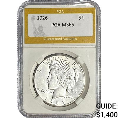 1926 Silver Peace Dollar PGA MS65