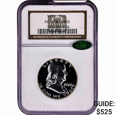 1958 CAC Franklin Half Dollar NGC PF67*