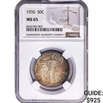 1935 Walking Liberty Half Dollar NGC MS65