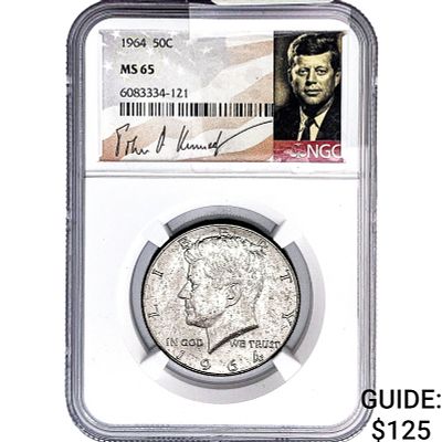 1964 Kennedy Half Dollar NGC MS65
