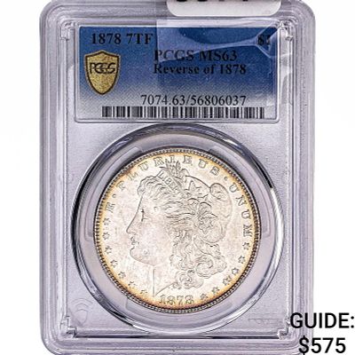 1878 Morgan Silver Dollar PCGS MS63