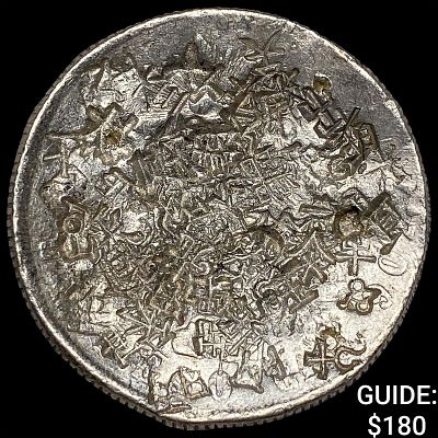 Mexico Silver 8 Reales Chopmarks NEARLY UNCIRCULATED