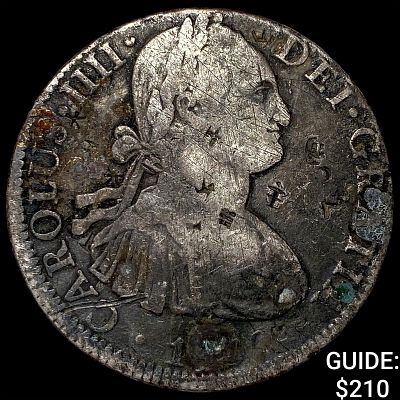 Colonial Spain Silver 8 Reales Chopmarks NEARLY UNCIRCULATED