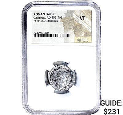 Roman Gallienus, AD 253-268 BI Dbl-Denarius NGC VF