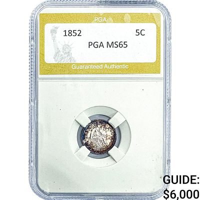 1852 Seated Liberty Half Dime PGA MS65