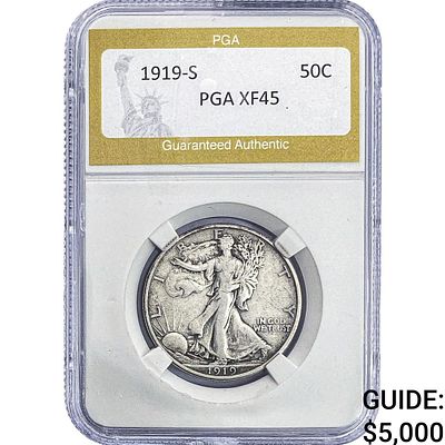 1919-S Standing Liberty Half Dollar PGA XF45