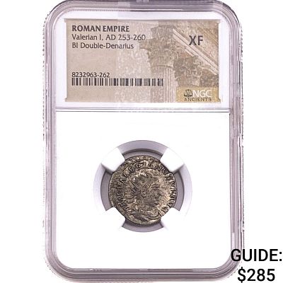 Roman Valerian I 253-260 AD BI Dbl-Denarius XF. Roman Valerian I 253-260 AD BI Dbl-Denarius XF