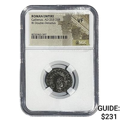 Roman Gallienus, AD 253-268 BI Dbl-Denarius NGC