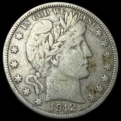 1912-D Silver Barber Half Dollar LIGHTLY CIRCULATED