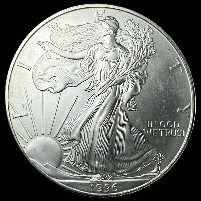 1996 1oz Silver American Eagle $1 SUPERB GEM BU