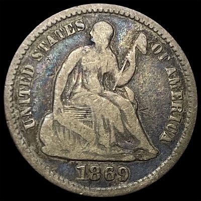 1869 Seated Liberty Half Dime NICELY CIRCULATED