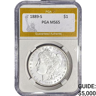 1889-S Morgan Silver Dollar PGA MS65