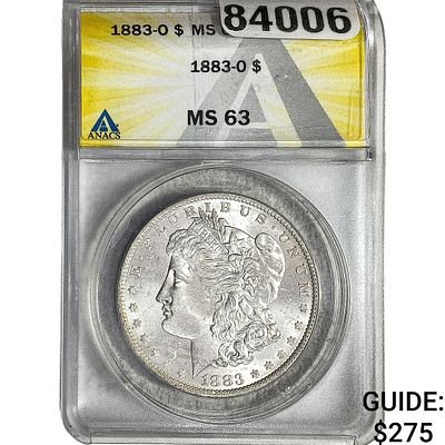 1883-O Morgan Silver Dollar ANACS MS63
