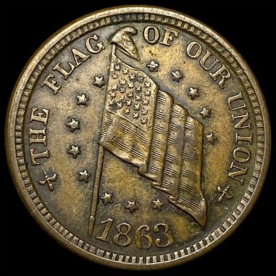 1863 Civil War Token "The Flag of Our Union" UNCIRCULATED
