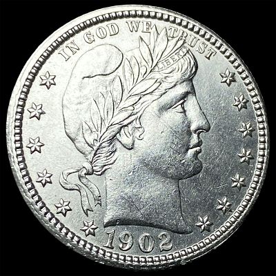 1902 Barber Silver Quarter CHOICE AU