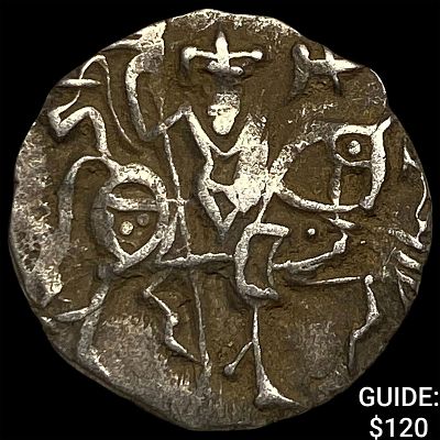 700-1000 AD India Rajput Silver Jital NEARLY UNCIRCULATED